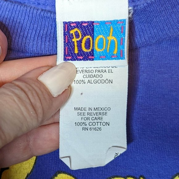 Vintage 90s Disney Winnie the Pooh Purple Shirt Size 10-12 - Picture 6 of 10
